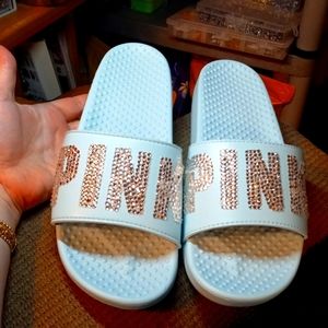 Pink baby blue sandlas women's size 8